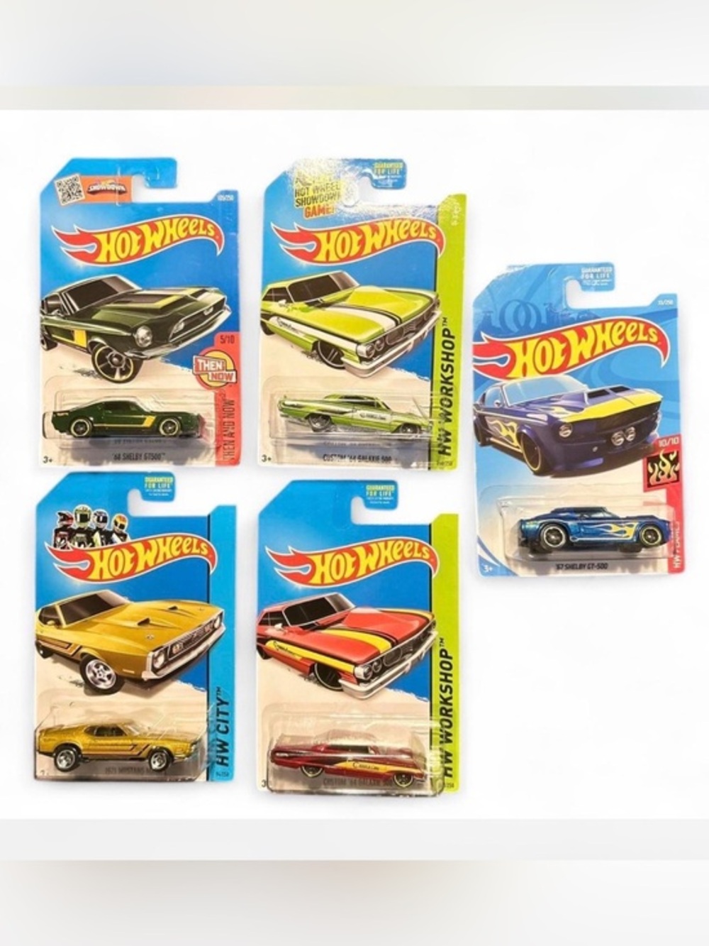 Hot Wheels Lot 5 Cars Shelby Mustang Galaxie